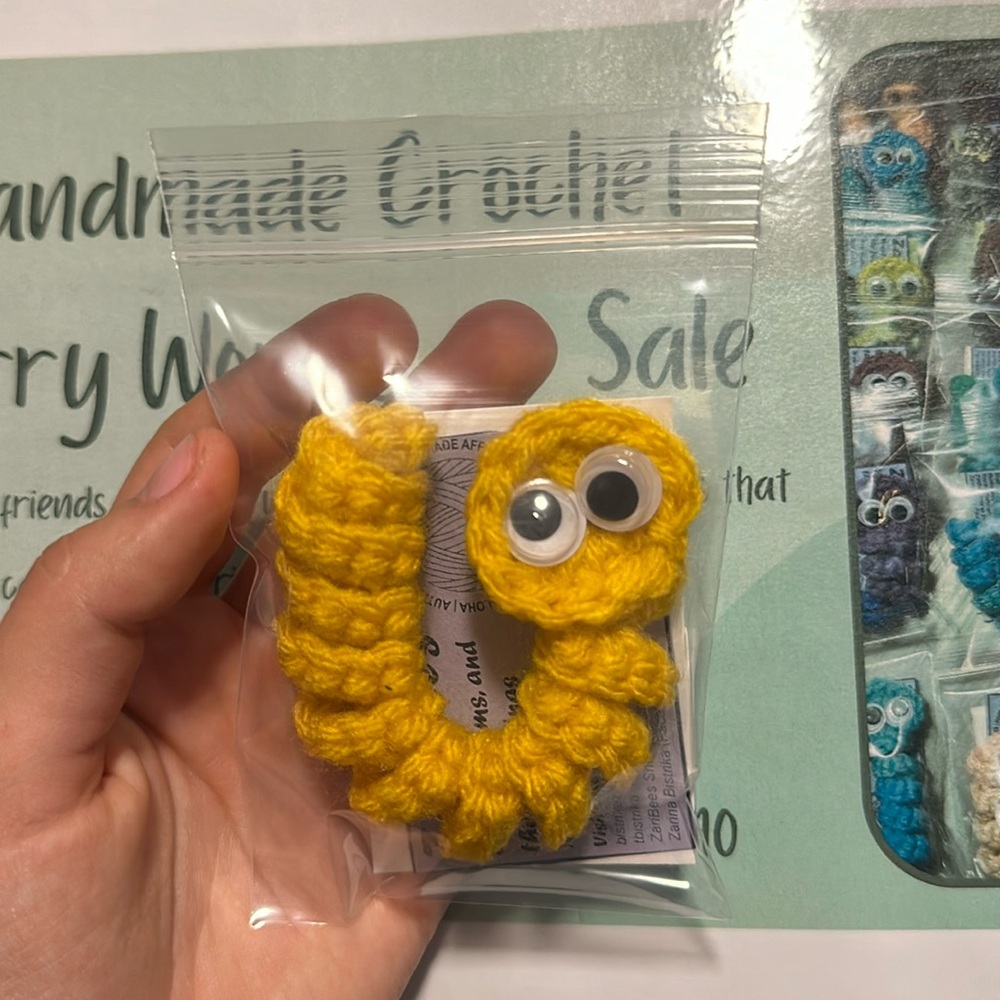 Handmade Crochet Worry Worm